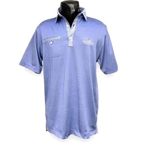 FootJoy M Lavender Golf Polo Shirt Pocket Contrast Trim Athletic Fit Club Logo - Picture 1 of 11